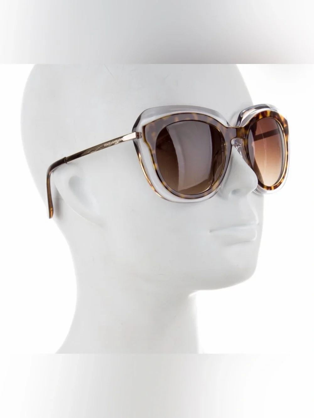 Dolce & Gabbana Tortoiseshell Cat-Eye Sunglasses with Brown Lenses
